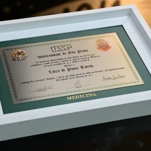 Diploma em aço escovado